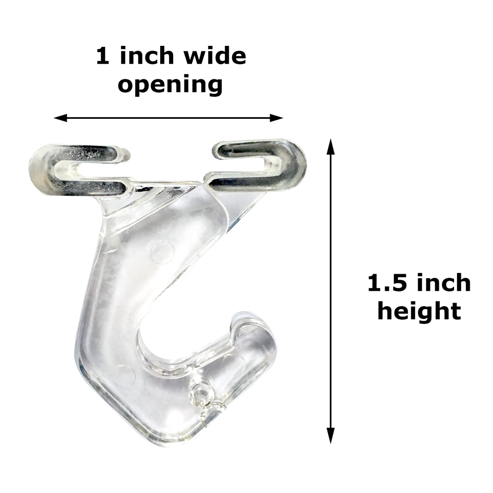 Clear Drop Ceiling Hooks, Swivel Lock - 1 W x 1½ H