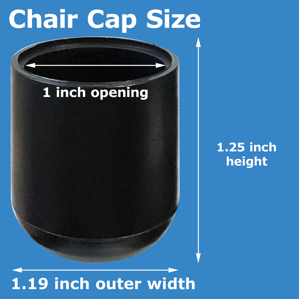 1" Folding Chair Leg Caps - Black